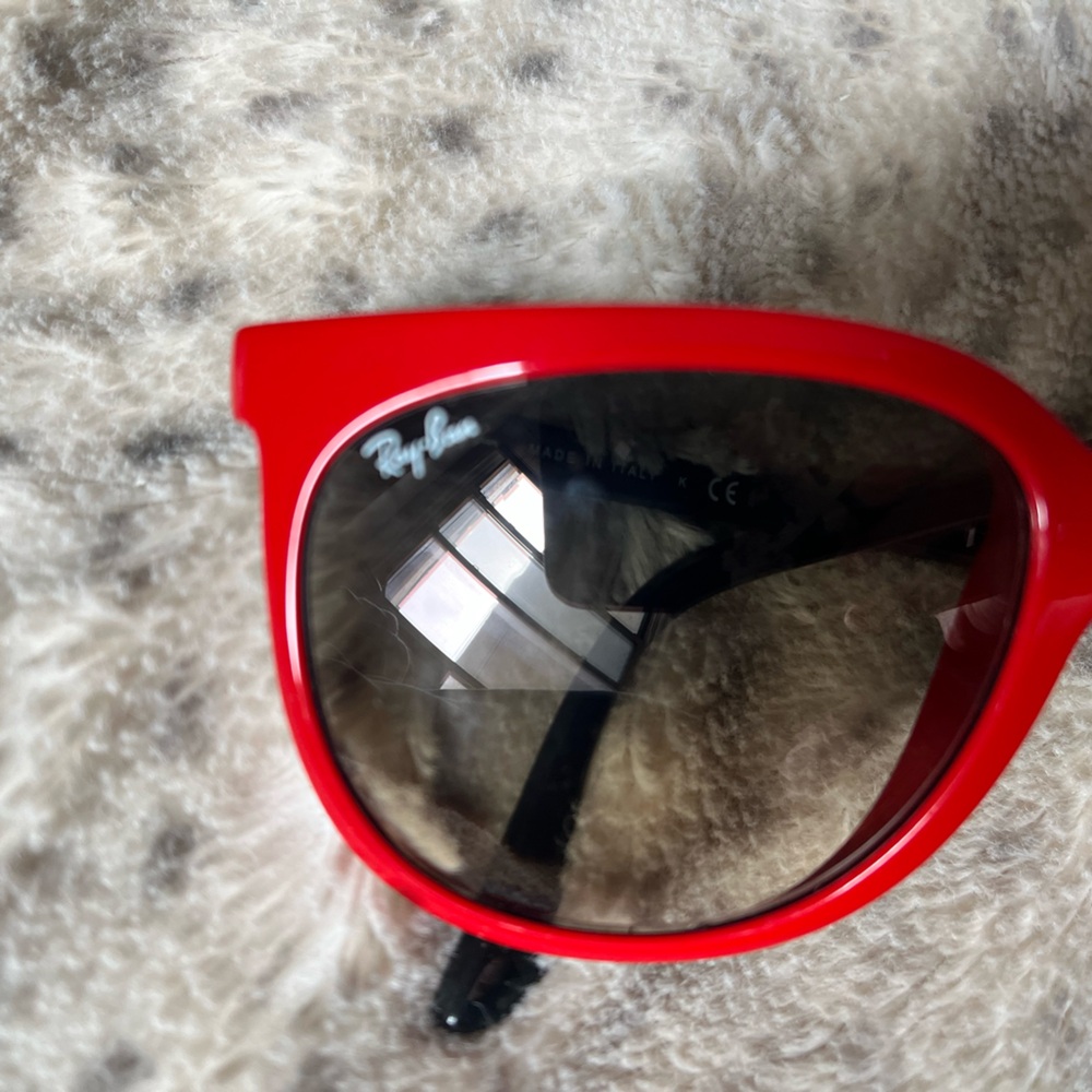 Ray-Ban Women's Red Cat Eye Sunglasses with Gradient Lenses - Picture 2 of 5